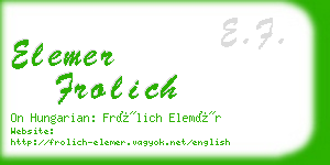 elemer frolich business card